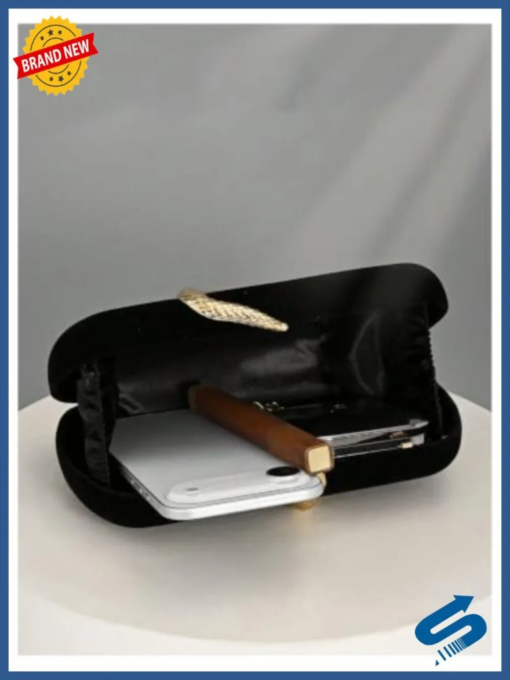 Snake Design Evening Clutch Purse with Metal Chain Strap Party Wedding